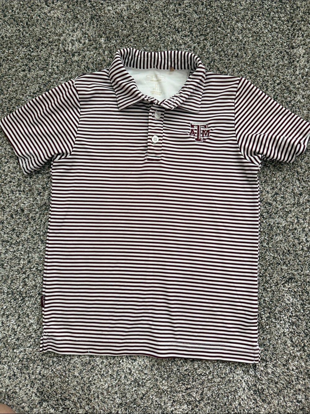 Texas A&M Boys' Maroon & White Striped Polo Shirt